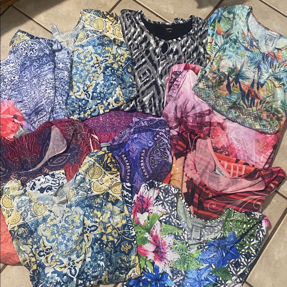 Catherines Multicolor Striped and Patterned Top